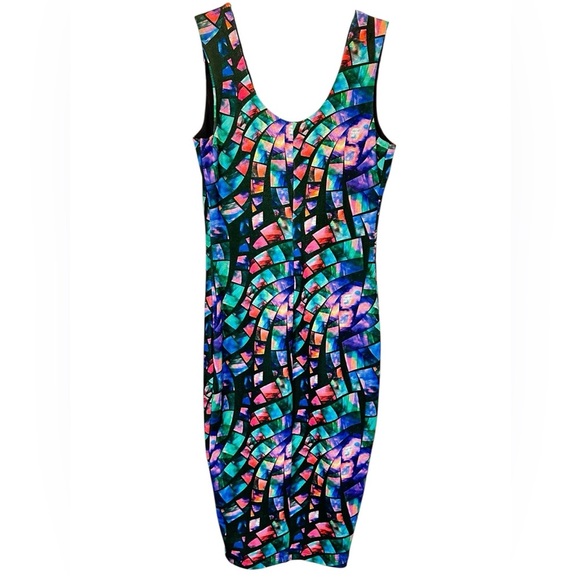 Akira Black Label Bodycon Dress M Multicolor Mosaic Sexy Bold Statement
A194 - Picture 3 of 6